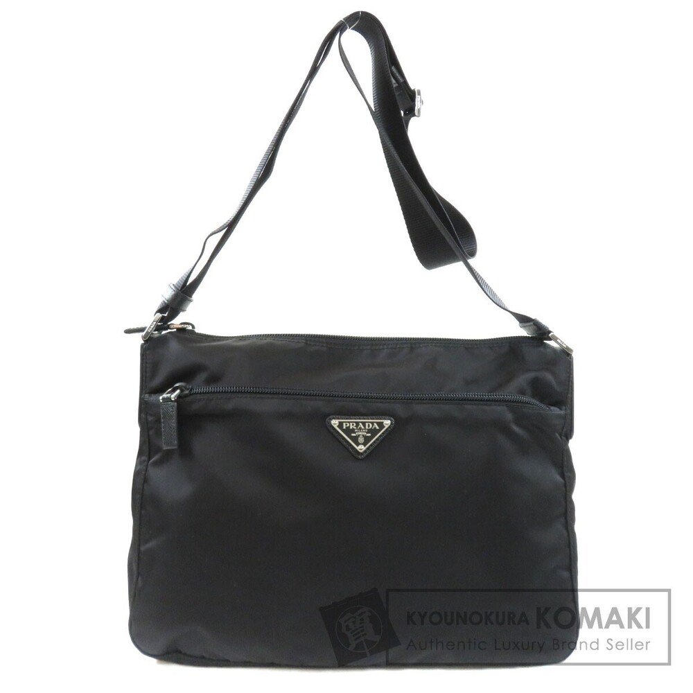 Prada Logo Crossbody Messenger Bag Black